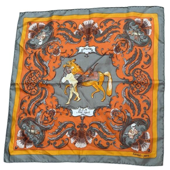 HERMES Silk Zingaro Pocket Square Scarf - Picture 4 of 11